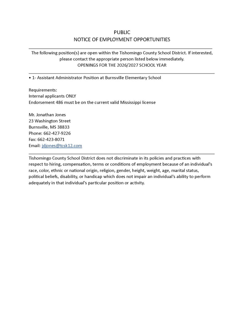 Job Posting 10/16/26