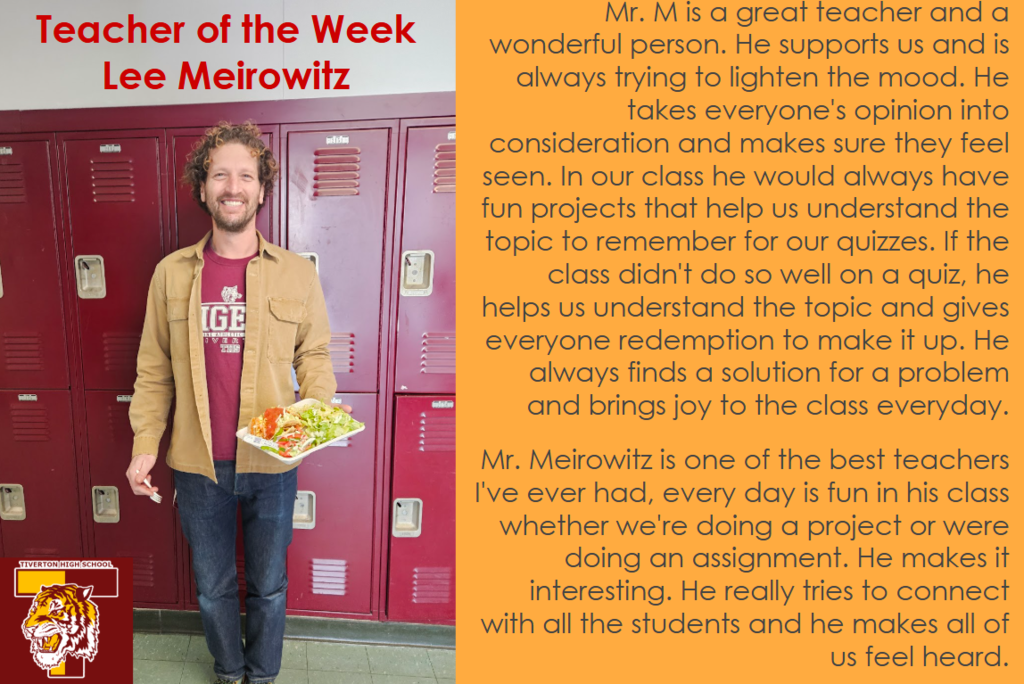 Teacher of the Week -  Lee Meirowitz