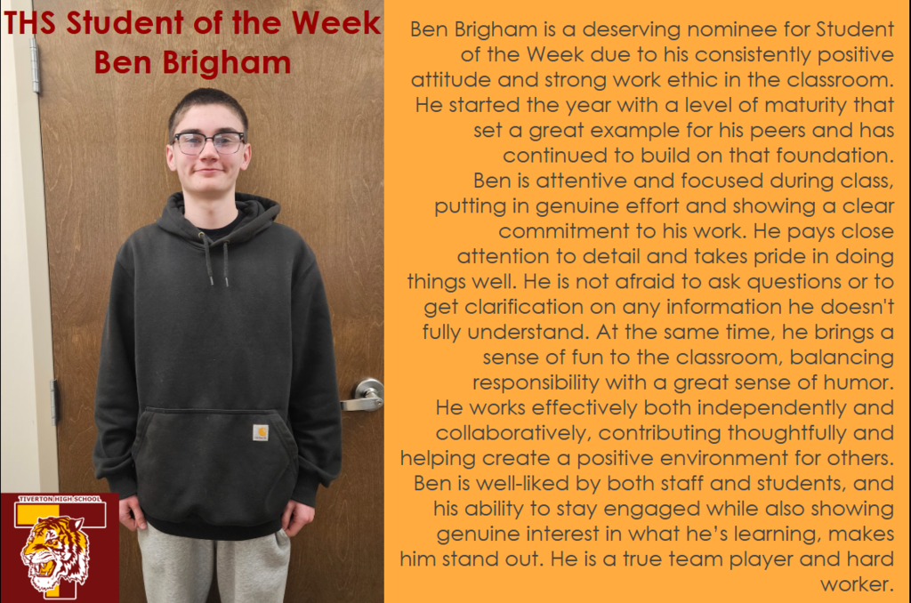 Student of the Week - Ben Brigham