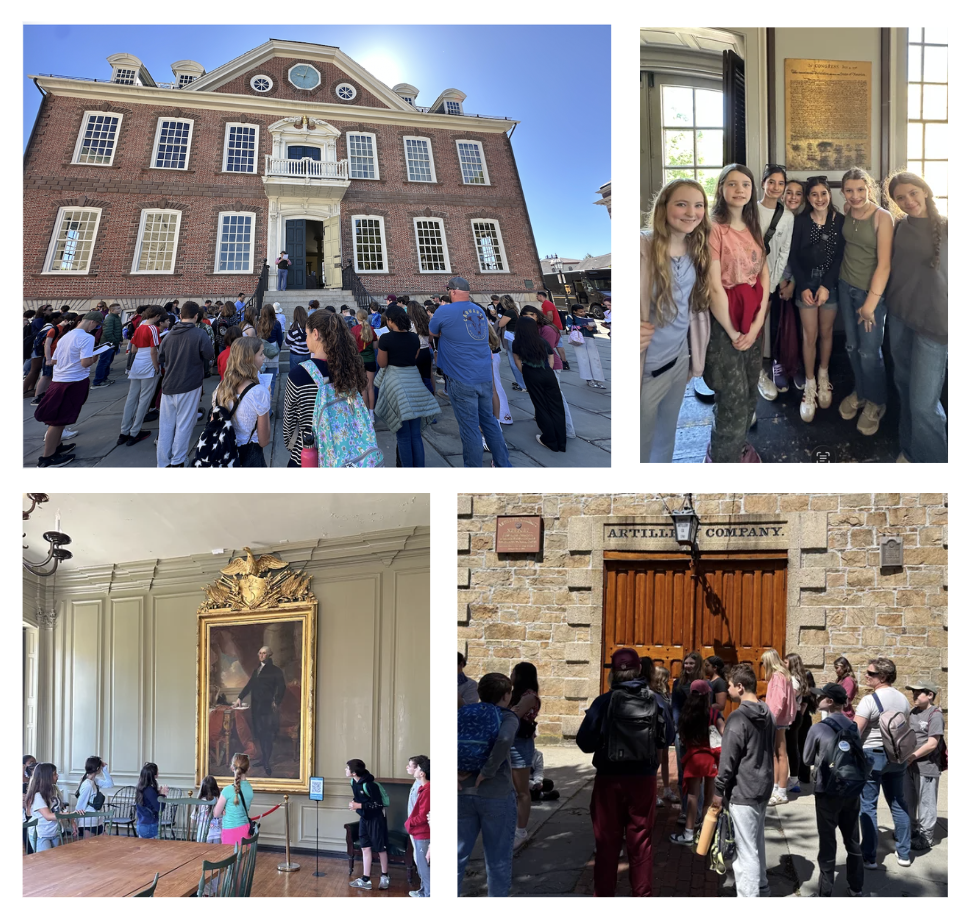 6th Grade Field Trip  The sixth graders at Tiverton Middle School recently participated in a tour of historic Newport. This walking tour contained historically significant sites explained by well-informed guides from the Newport Historical Society. Students also attended a reading of the Declaration of Independence outside the Colony House, as was done in 1776.
