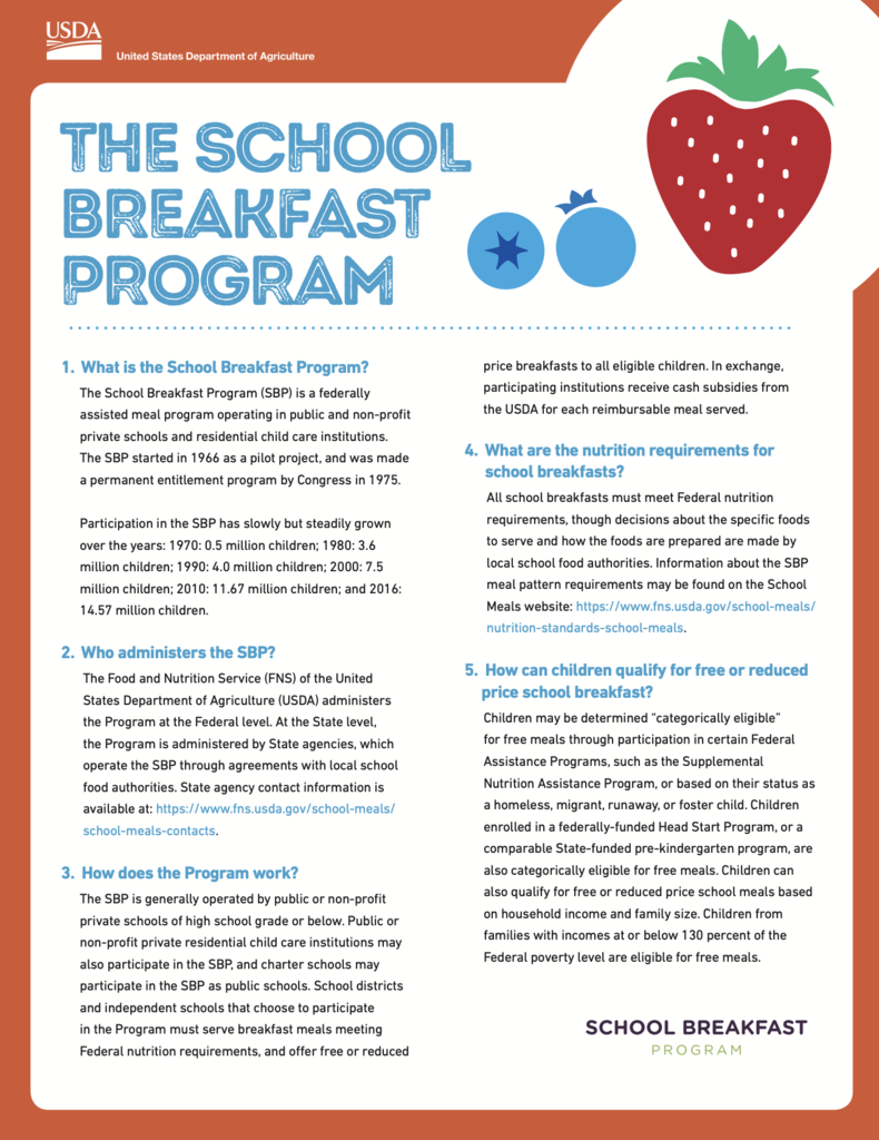 the school breakfast program