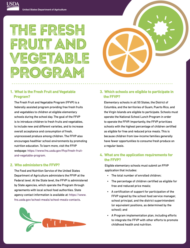 the fresh fruit and vegetable program