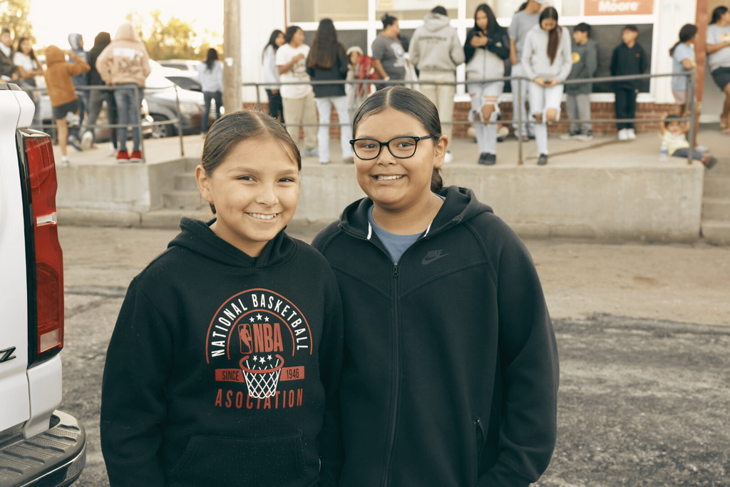 Two of our TCSD students at the pool for change event .