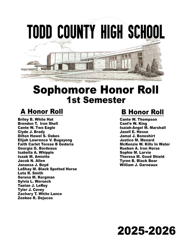 sophomore honor roll