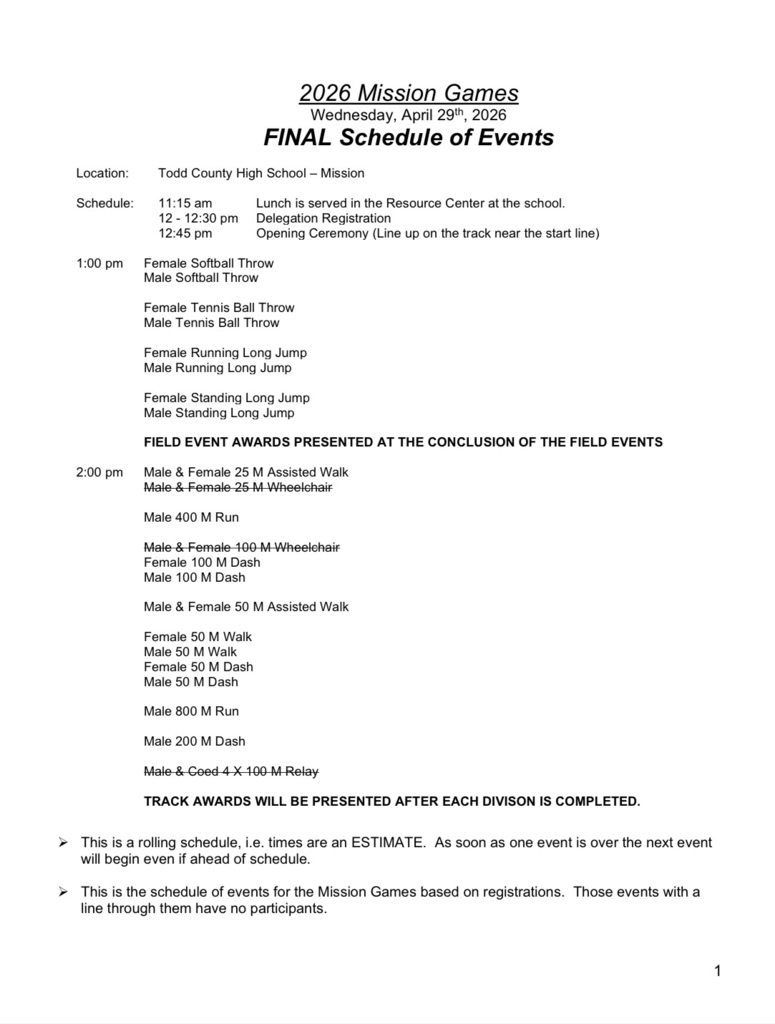 2026 mission games flyer