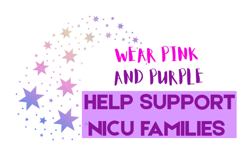 Help Support NICU families - Wear Pink and Purple with pink and purple stars