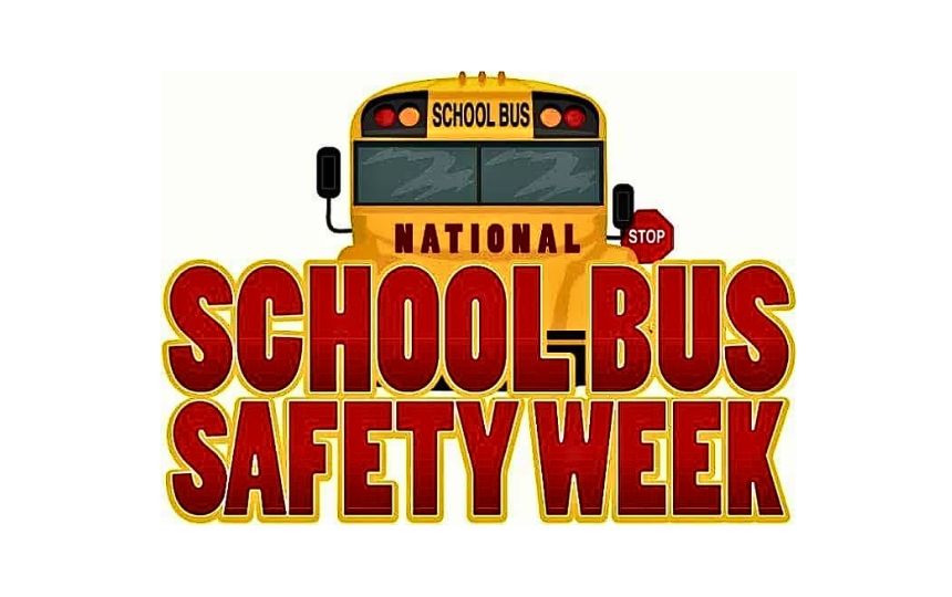 National School Bus Safety Week  with school bus in background