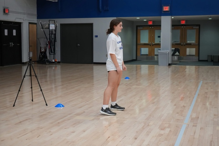 student getting ready for running in agility test