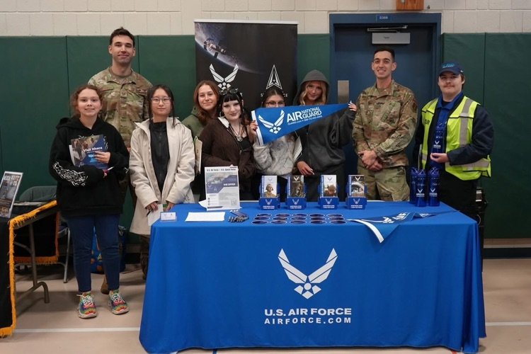 students at Pathways to your future fair with Air Force 