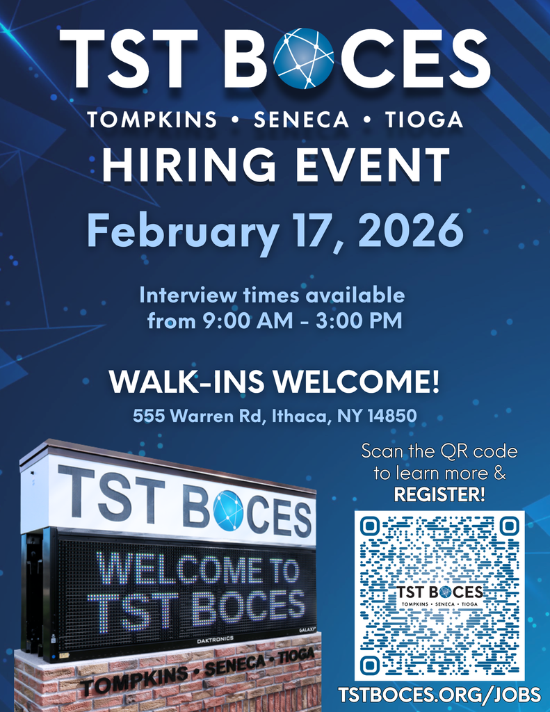 HIRING EVENT February 17, 2026 Interview times available from 9:00 AM - 3:00 PM WALK-INS WELCOME! 555 Warren Rd, Ithaca, NY 14850 Scan the QR code to learn more & REGISTER!