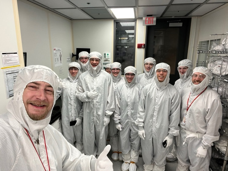 new visions engineering students in clean room at Cornell NanoScale Facility
