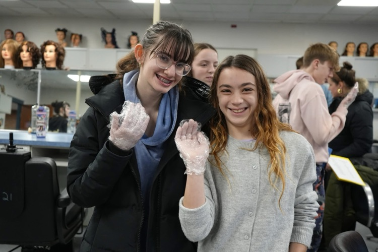 8th graders visiting CTE Programs from component school districts in Cosmetology