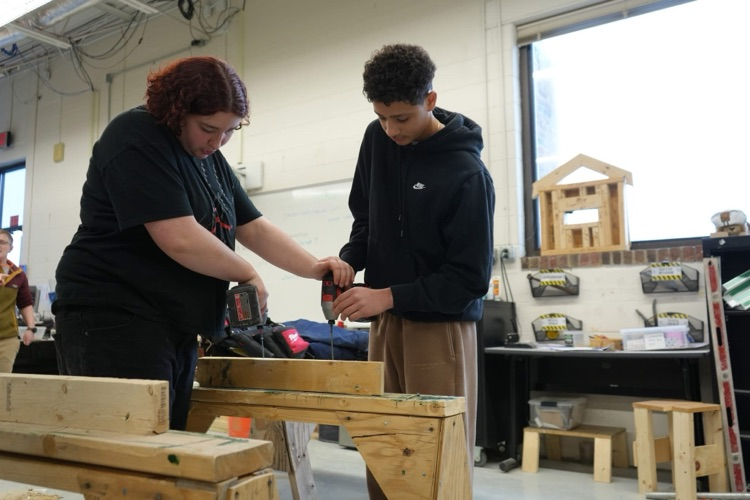 8th graders visiting CTE Programs from component school districts in construction trades