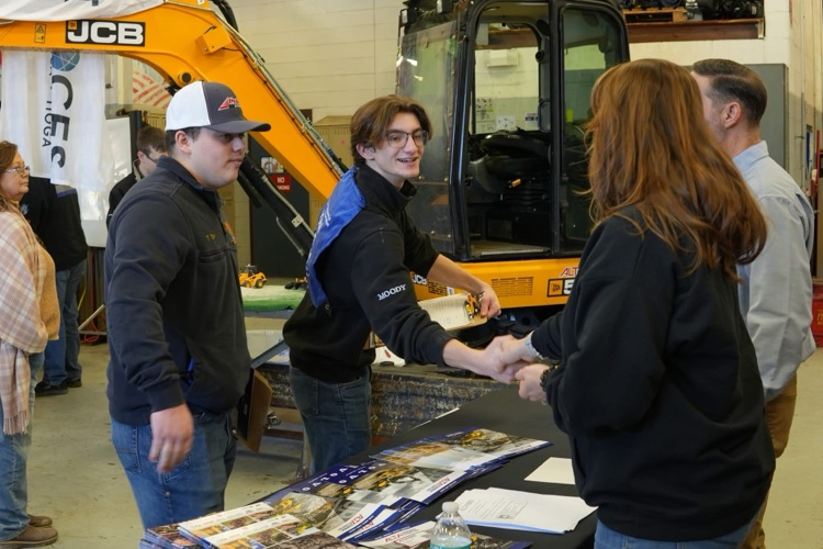 Heavy Equipment students participate in the Education Employment Event, connecting with regional employers.