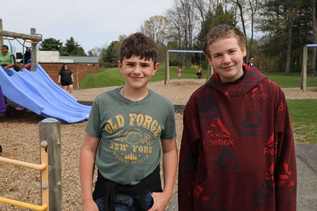 two students posing for the camera