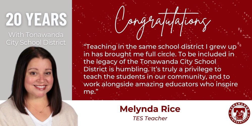 Melynda Rice, 20 years, congratulations