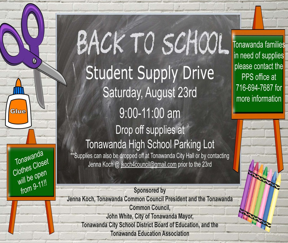 Back to School Student Supply Drive Graphic