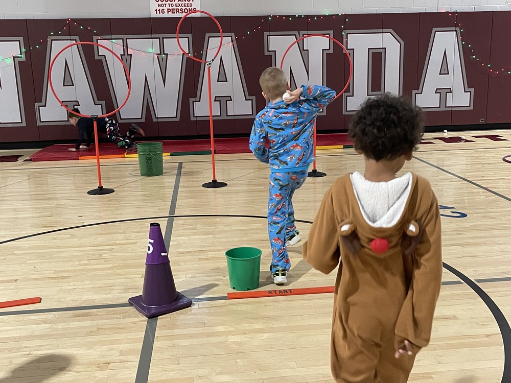 students playing reindeer games in gym class