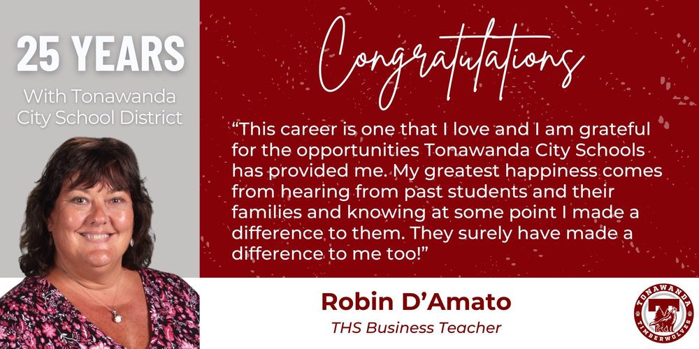 Congratulations, Robin D'Amato, 25 years