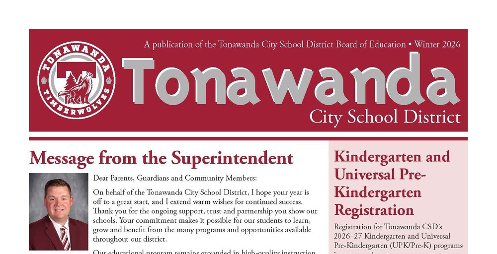Tonawanda Winter Newsletter header