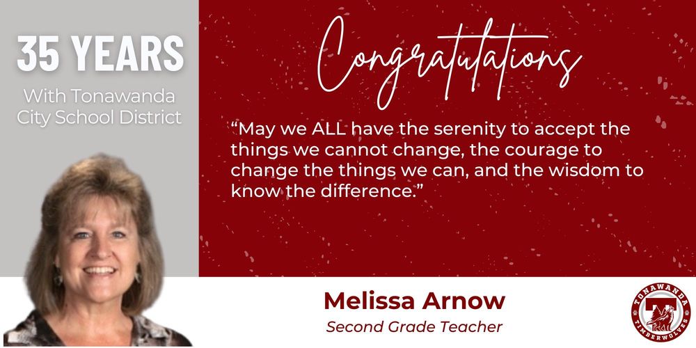 congratulations, melissa arnow, 35 years