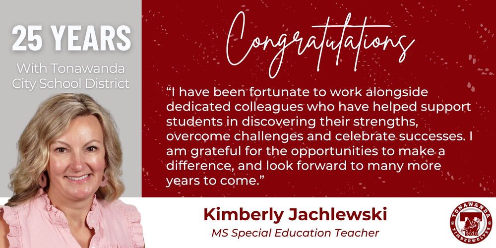 congratulations, 25 years, kimberly jachlewski