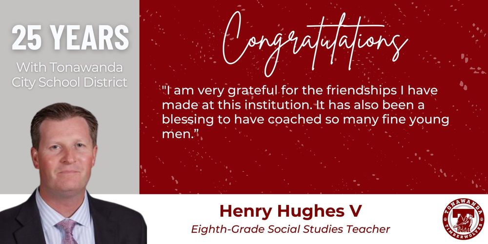 congratulations, 25 years, henry hughes