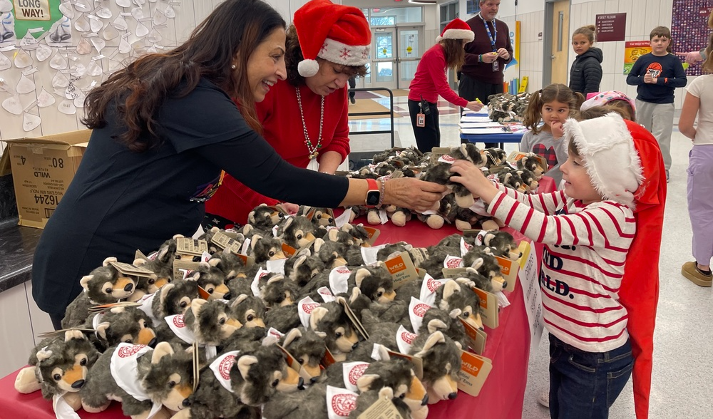 Student receive birthday gifts at TES.