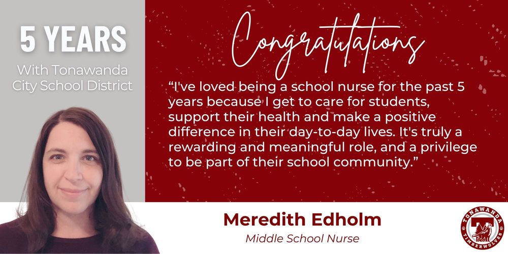 Congratulations, Meredith Edholm, 5 years