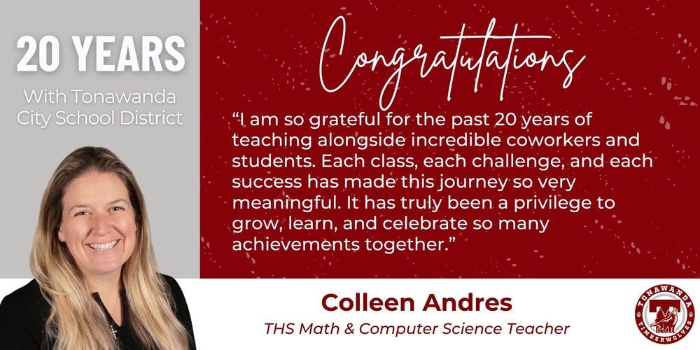 20 years, congratulations, colleen andres