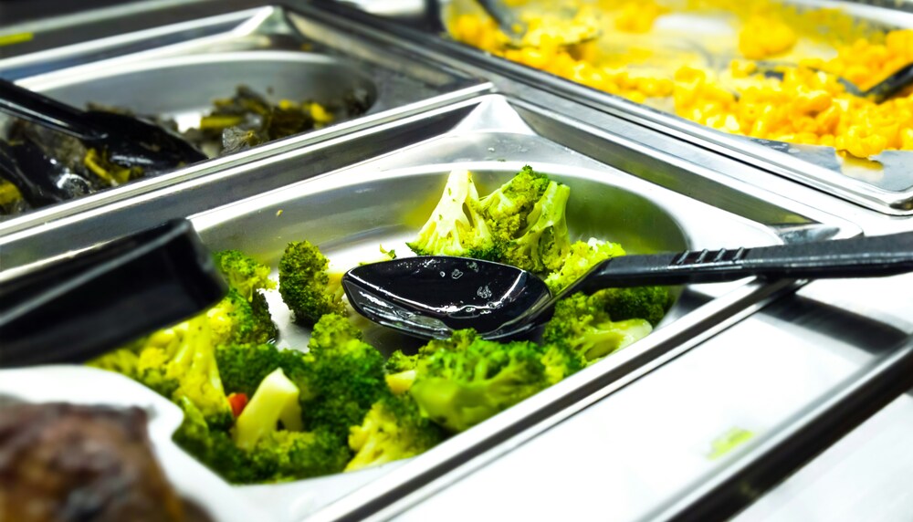 food in trays