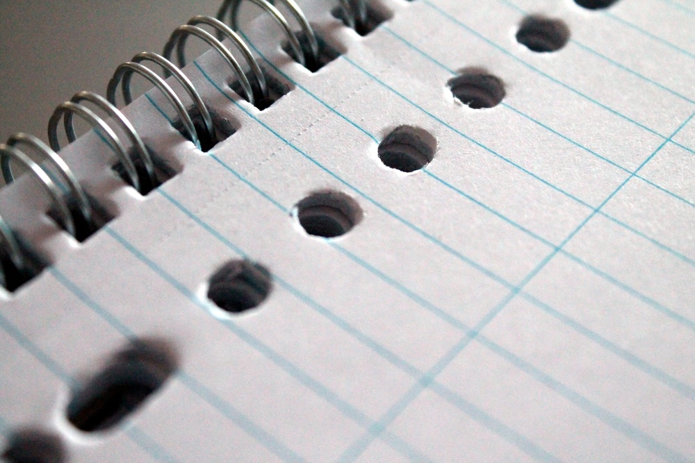 image of edge of spiral notebook