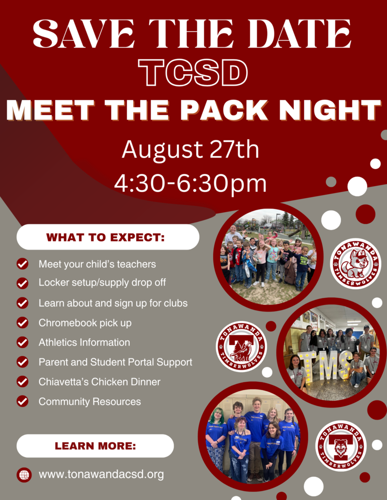 TCSD Meet the Pack Night flyer