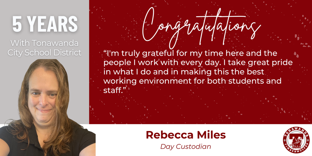Congratulations, 5 years, rebecca miles