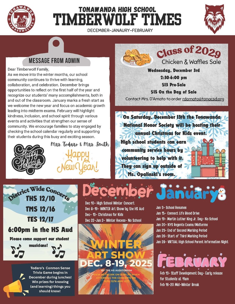 THS Timberwolf Times Winter 2025-26 cover