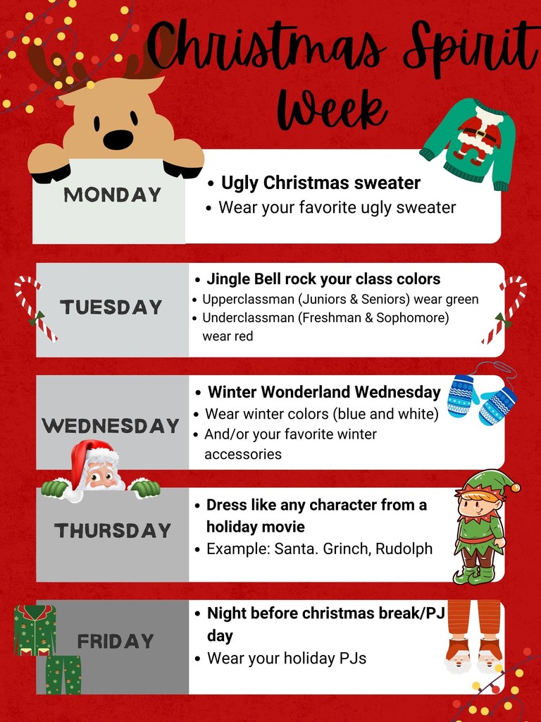 Christmas Spirit Week Flyer