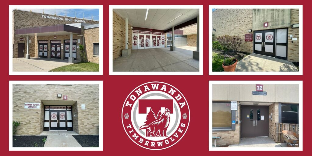 collage of new door numbers and window vinyl
