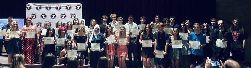 Students pose for a photo at the THS Awards 2026