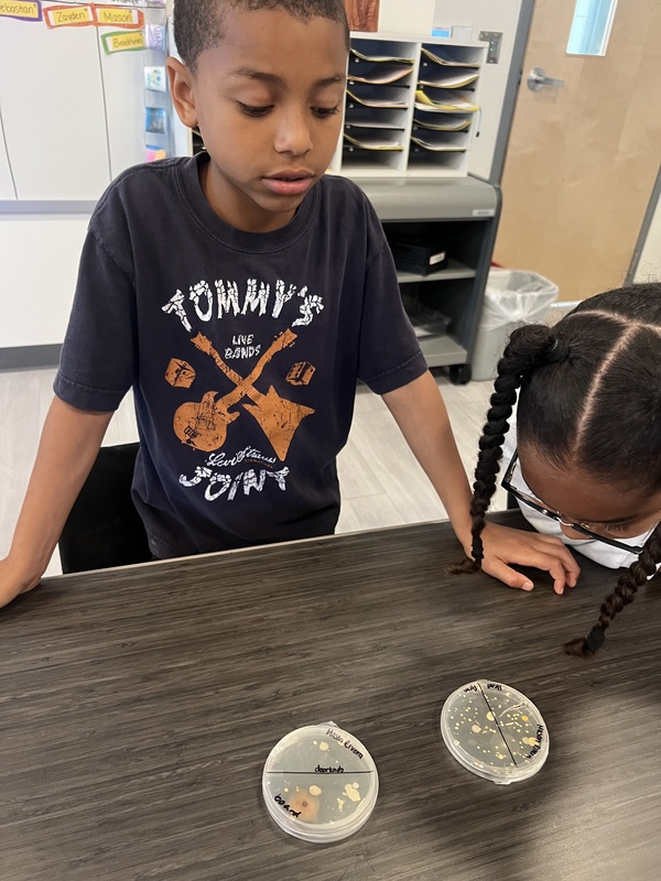 students at table working on science experiments