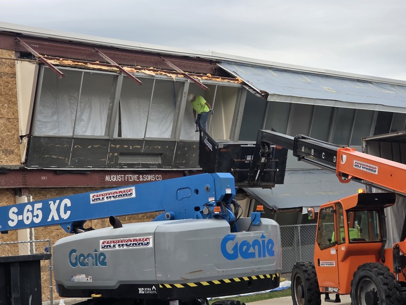 windows being removed from middle school