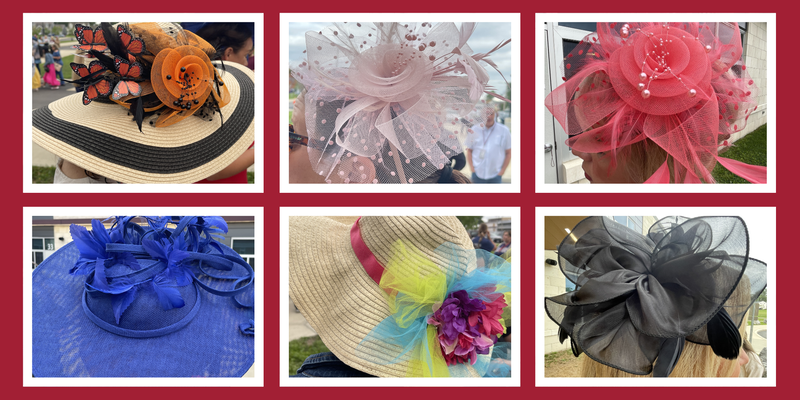collage of fastenators and hats 