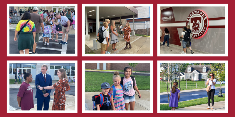 collage of first day of school photos