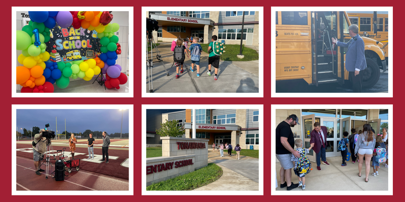 collage of first day of school photos