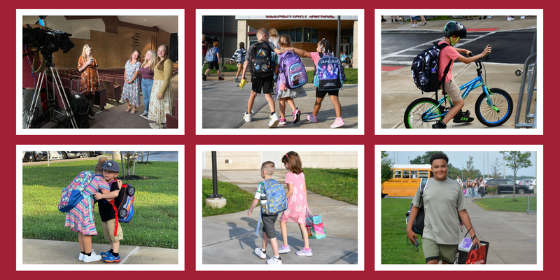 collage of first day of school photos