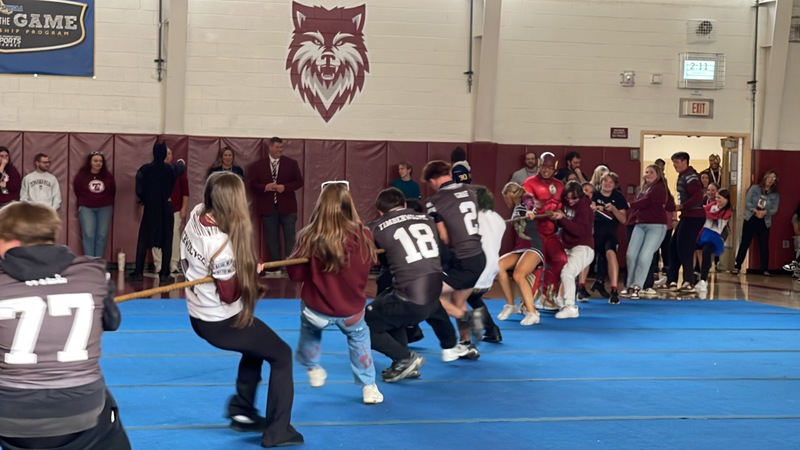 Students celebrate at THS Pep Rally.