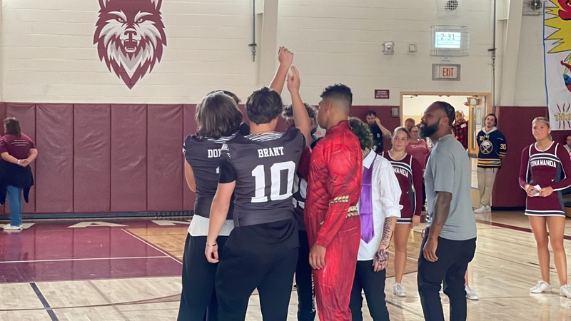 Students celebrate at THS Pep Rally.