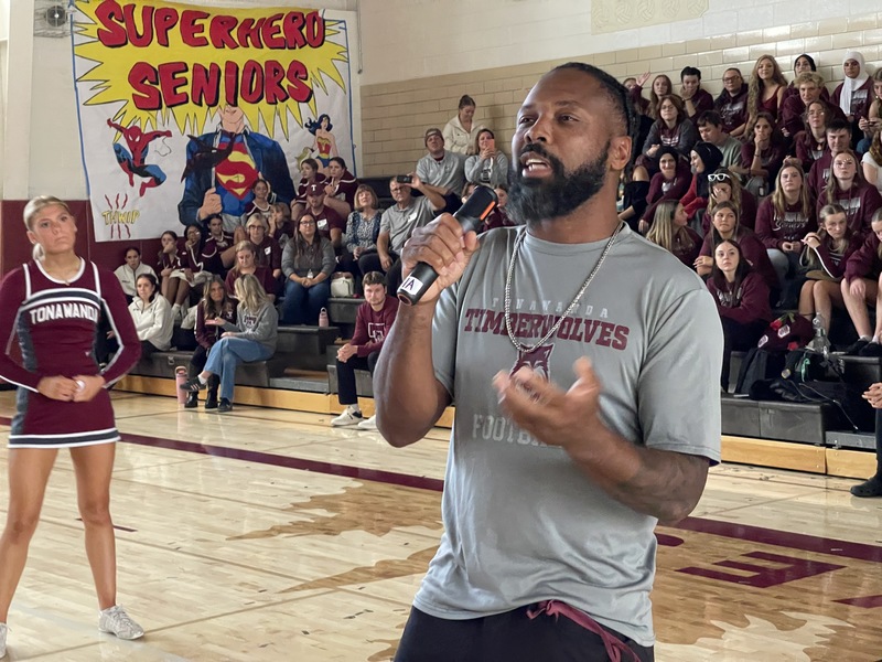 Students celebrate at THS Pep Rally.
