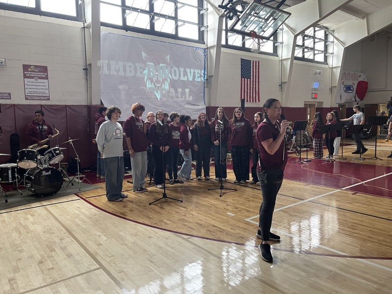 Students celebrate at THS Pep Rally.