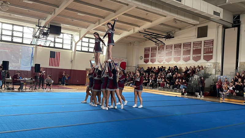Students celebrate at THS Pep Rally.