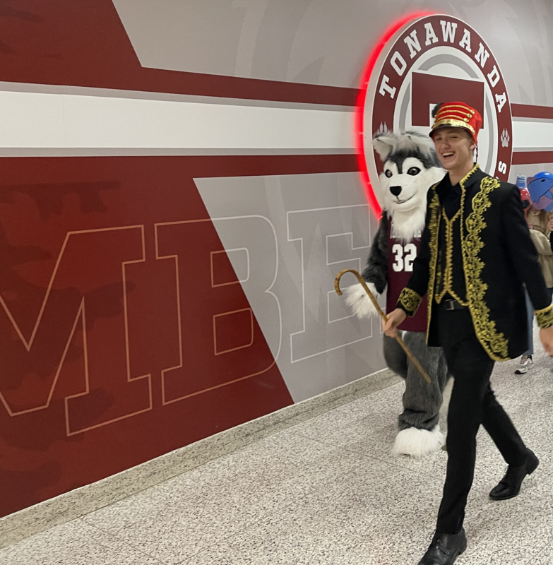 Students parade through hallways.